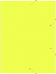 Папка на резинке Бюрократ Double Neon DNE510YEL A4 пластик кор.30мм 0.5мм желтый