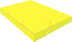 Папка на резинке Бюрократ Double Neon DNE510YEL A4 пластик кор.30мм 0.5мм желтый