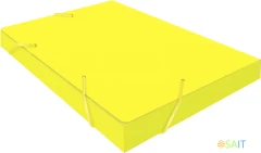 Папка на резинке Бюрократ Double Neon DNE510YEL A4 пластик кор.30мм 0.5мм желтый