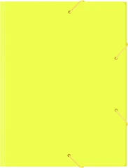 Папка на резинке Бюрократ Double Neon DNE510YEL A4 пластик кор.30мм 0.5мм желтый