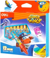 Восковые мелки Deli EC21000 Super Wings 12цв. картон.кор./европод.