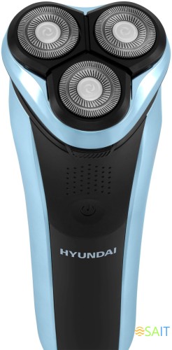 Бритва роторная Hyundai H-SH8088 реж.эл.:3 питан.:аккум. голубой/черный