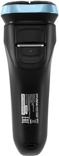 Бритва роторная Hyundai H-SH8088 реж.эл.:3 питан.:аккум. голубой/черный