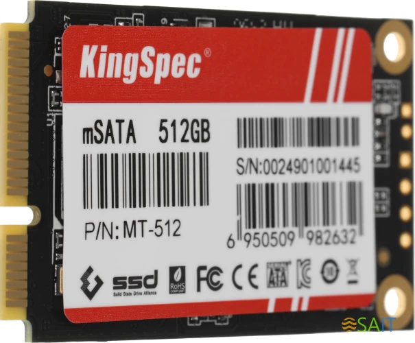 Накопитель SSD Kingspec mSATA 512Gb MT-512 MT Series mSATA