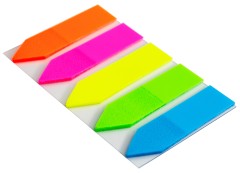 Закладки самокл. пластиковые Silwerhof 45x12мм 5цв.в упак. 25лист стрелки европодвес