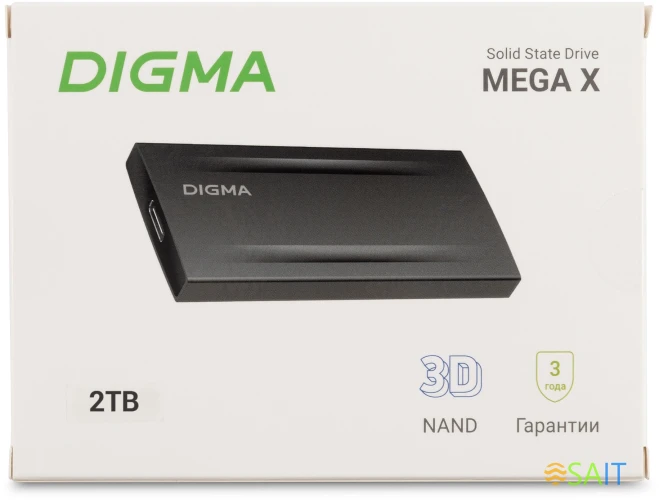 Накопитель SSD Digma USB3.2 Gen2x2 2TB DGSM8002T2MGG MEGA X 1.8" темно-серый