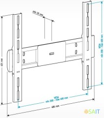 Кронштейн для телевизора Holder LCD-F4611 черный 32"-65" макс.40кг настенный фиксированный