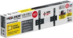 Кронштейн для телевизора Holder LCD-F4611 черный 32"-65" макс.40кг настенный фиксированный