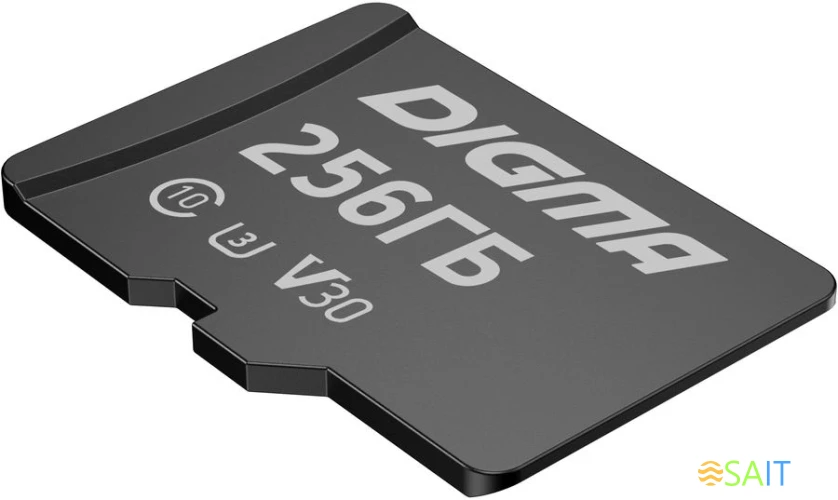 Флеш карта microSDXC 256GB Digma CARD30 V30 + adapter