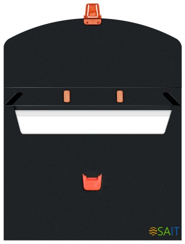 Портфель Бюрократ Black Opal BLPP01OR 1 отдел. A4 пластик 0.7мм черный/оранжевый