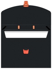 Портфель Бюрократ Black Opal BLPP01OR 1 отдел. A4 пластик 0.7мм черный/оранжевый