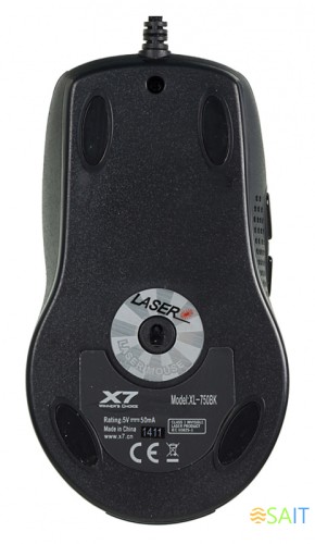 Мышь A4Tech XL-750BK черный лазерная 3600dpi USB2.0 6but (XL-750BK USB)