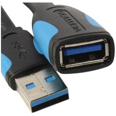 Кабель-удлинитель Vention USB 3.0 AM/AF - 2 м плоский Кабель-удлинитель Vention USB 3.0 AM/AF - 2 м (VAS-A13-B200)
