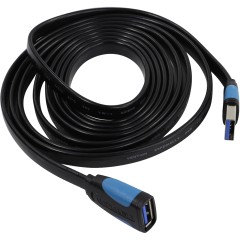 Кабель-удлинитель Vention USB 3.0 AM/AF - 2 м плоский Кабель-удлинитель Vention USB 3.0 AM/AF - 2 м (VAS-A13-B200)