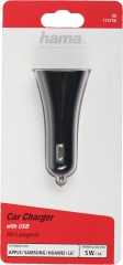Автомобильное зар./устр. Hama H-173756 5W 1A 2xUSB универсальное черный (00173756)