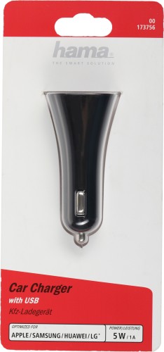 Автомобильное зар./устр. Hama H-173756 1A 2xUSB универсальное черный (00173756)