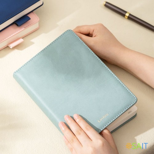 Блокнот Deli LINFINI EN158L A5 210х143мм искусст. кожа 144л линейка твердая обложка ассорти ассорти:син/роз/зел