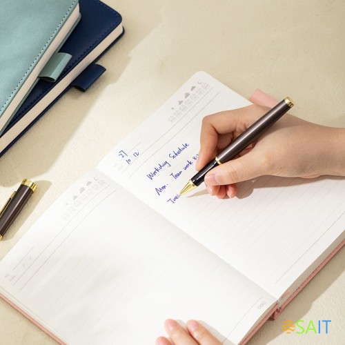 Блокнот Deli LINFINI EN158L A5 210х143мм искусст. кожа 144л линейка твердая обложка ассорти ассорти:син/роз/зел