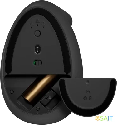 Мышь Logitech Lift графитовый оптическая 4000dpi silent беспров. BT/Radio USB для ноутбука 5but (910-006485)