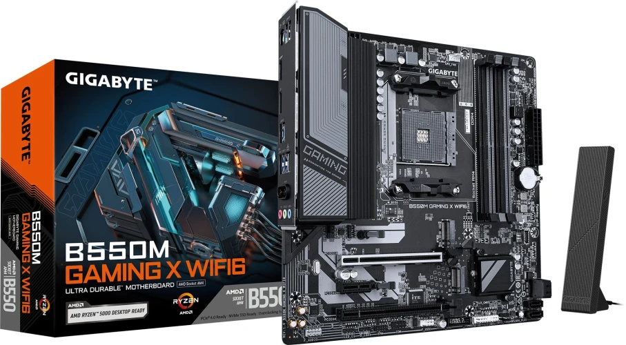 Материнская плата Gigabyte B550M GAMING X WIFI6 Soc-AM4 AMD B550 4xDDR4 mATX AC`97 8ch(7.1) GbLAN RAID+HDMI+DP