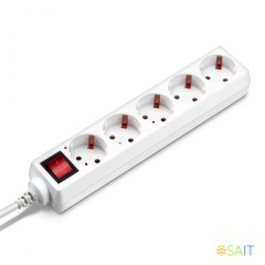 Сетевой удлинитель Buro BU-PS5.1/W 1.5м (5 розеток) белый (пакет ПЭ)