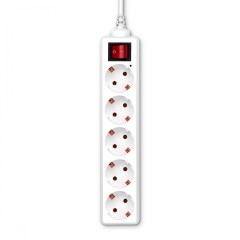 Сетевой удлинитель Buro BU-PS5.1/W 1.5м (5 розеток) белый (пакет ПЭ)