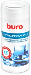 Салфетки Buro BU-Tscreen для экранов мониторов/плазменных/ЖК телевизоров/ноутбуков туба 100шт влажных