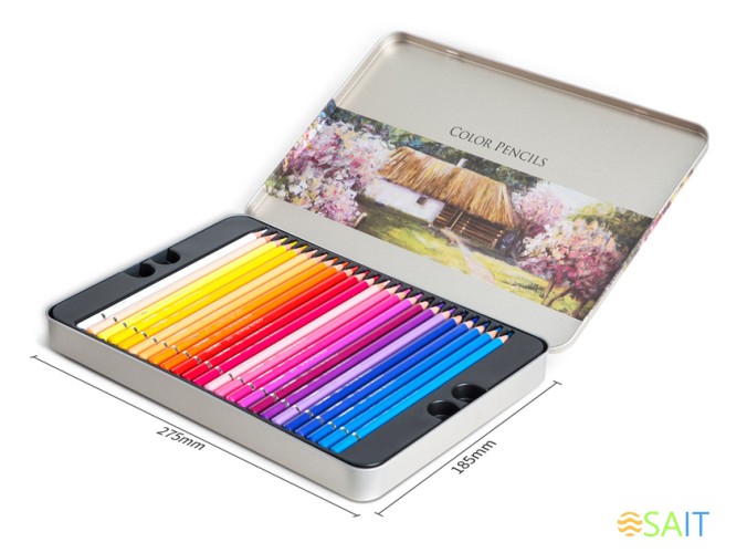 Карандаши цв. Deli 6567 липа цветной корпус 48цв. мет.кор.