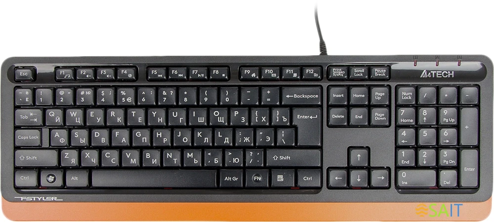 Клавиатура A4Tech Fstyler FK10 черный/оранжевый USB (FK10 ORANGE)