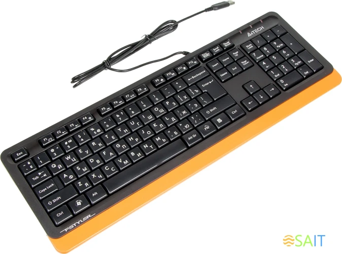 Клавиатура A4Tech Fstyler FK10 черный/оранжевый USB (FK10 ORANGE)