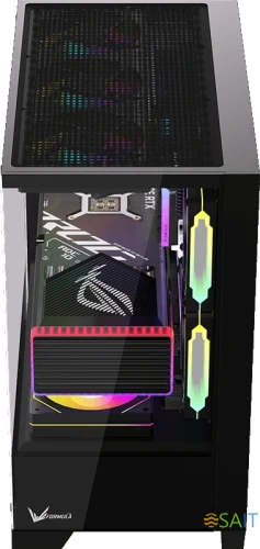 Корпус Formula Crystal Z1M Plus FR черный без БП mATX 9x120mm 1xUSB3.0 audio bott PSU