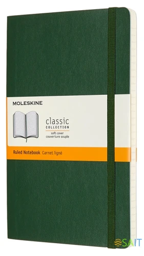 Блокнот Moleskine CLASSIC SOFT QP616K15 Large 130х210мм 192стр. линейка мягкая обложка зеленый