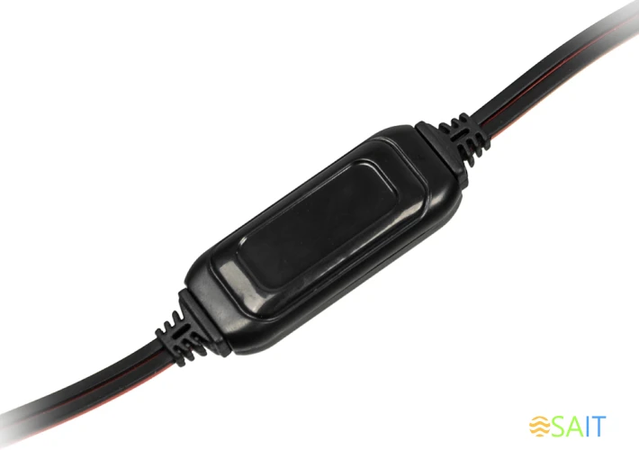 Наушники с микрофоном Оклик HS-L200 черный/красный 2.2м накладные оголовье (359484)