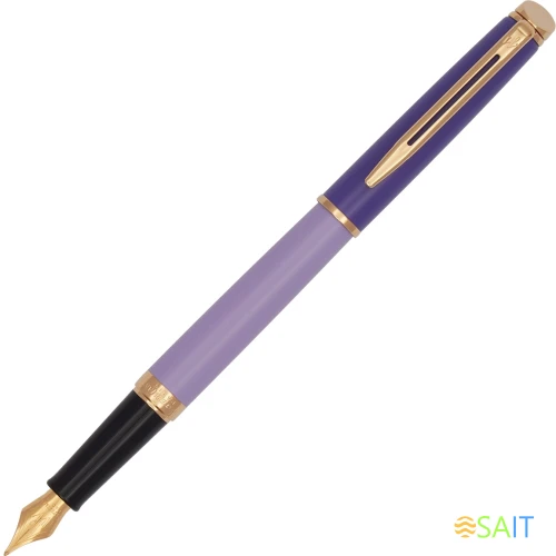 Ручка перьев. Waterman Hemisphere Colour Blocking (2179900) Purple GT сталь нержавеющая/позолота F подар.кор.