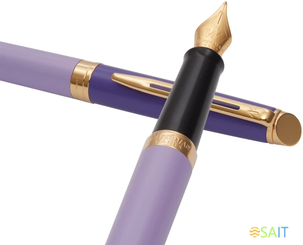 Ручка перьев. Waterman Hemisphere Colour Blocking (2179900) Purple GT сталь нержавеющая/позолота F подар.кор.