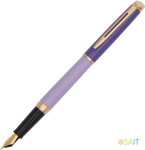 Ручка перьев. Waterman Hemisphere Colour Blocking (2179900) Purple GT сталь нержавеющая/позолота F подар.кор.