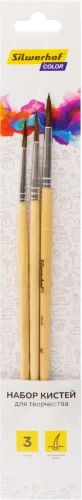 Набор кистей Silwerhof Color (наб.3шт) пони круг.№2,4,6 дерев.ручка