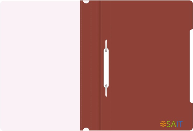 Папка-скоросшиватель Бюрократ -PS20BROWN A4 прозрач.верх.лист пластик коричневый 0.12/0.16