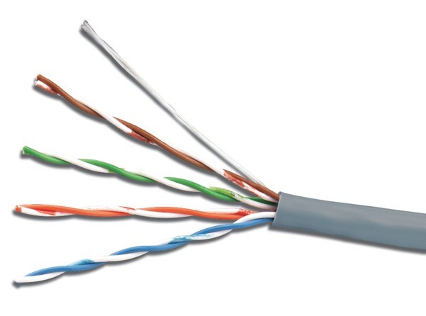 Кабель сетевой UTP 4 пары cat.5E solid 0.40мм CCA 305м серый