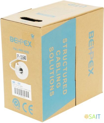 Кабель сетевой UTP 4 пары cat.5E solid 0.40мм CCA 305м серый