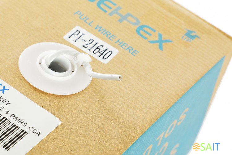 Кабель сетевой UTP 4 пары cat.5E solid 0.40мм CCA 305м серый