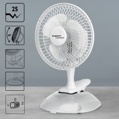 Вентилятор настольный Scarlett SC-DF111S01 25Вт скоростей:2 белый