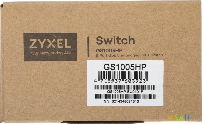 Коммутатор Zyxel GS1005HP-EU0101F (L2) 5x1Гбит/с 4PoE+ 60W неуправляемый