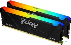 Память DDR4 2x16GB 3600MHz Kingston KF436C18BB2AK2/32 Fury Beast RGB RTL Gaming PC4-28800 CL18 DIMM 288-pin 1.35В dual rank с радиатором Ret
