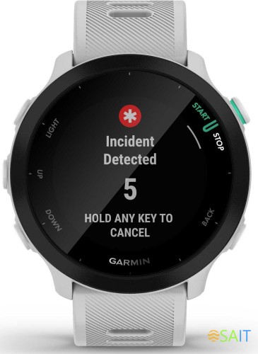 Смарт-часы Garmin Forerunner 55 42мм 1.04" LCD корп.белый рем.белый разм.брасл.:127-220мм (010-02562-11)