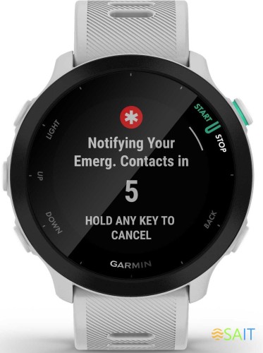 Смарт-часы Garmin Forerunner 55 42мм 1.04" LCD корп.белый рем.белый разм.брасл.:127-220мм (010-02562-11)