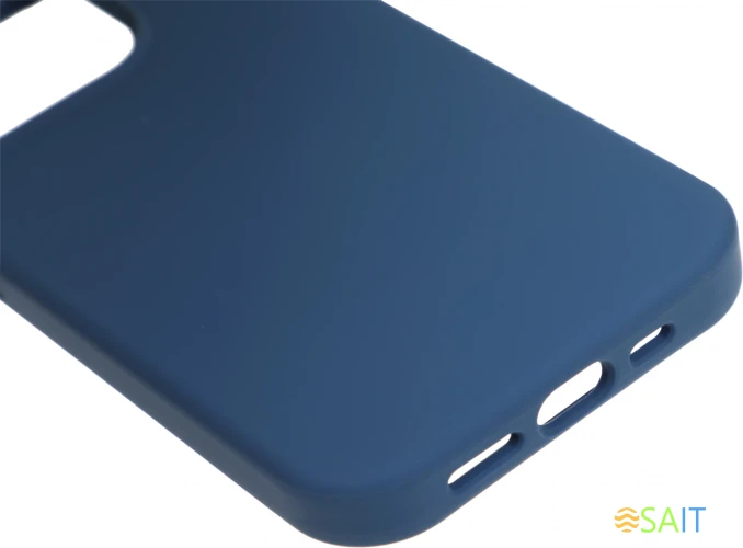 Чехол (клип-кейс) Deppa для Apple iPhone 15 Pro Liquid Silicone синий