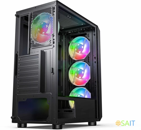 Корпус Accord 3338 черный без БП ATX 1xUSB2.0 1xUSB3.0 audio bott PSU