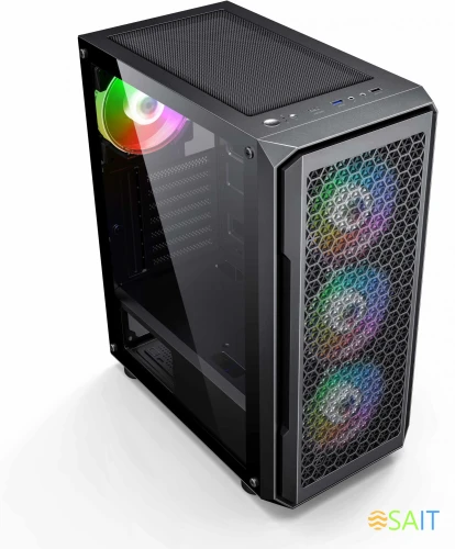 Корпус Accord 3338 черный без БП ATX 1xUSB2.0 1xUSB3.0 audio bott PSU