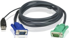 Кабель KVM USB "гидра" 1.8м SHD15M/USB A(M)--SPHD15M(G)/ATEN ATEN 2L-5202U